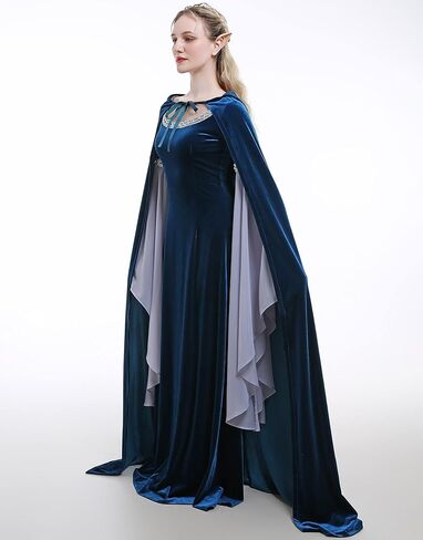 daizbella عصر النهضة عباءة مقنعين عباءة مخملية مقنعين كيب عيد الميلاد زي الهالوين التأثيري عباءة القرون الوسطى in Kuwait