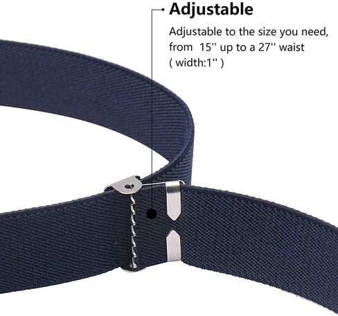 ZoneStar Fashion Boys Girls Kids and Baby Magnetic Belt Adjustable Elastic Dress Stretch Belt with Silver Buckle in Saudi Arabia