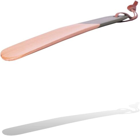 VALENTINO GAREMI Shoe Horn – 9.5" Genuine Beechwood Long Handle – Classic Design – Back Bend Shoe Helper Tool – Made in India in Kuwait