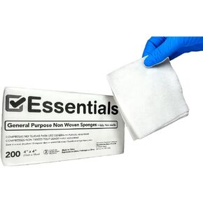 Essentials Non-Sterile Gauze Sponges – One (1) Full Case (10 Packs of 200), 4-Ply, 4’’ x 4’’ Gauze Pads, One Package, Non-Woven Gauze Sponges, Wound Care Product for First Aid Kit/Medical Facilities