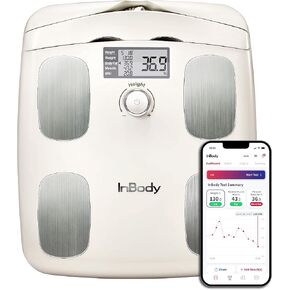 InBody Dial H20 Body Fat Scale - InBody Scale for Body Weight, Fat Percentage and Muscle Mass - Gym Accessory for Men & Women, Body Fat Measurement Device - Bluetooth-Connected, Soft White