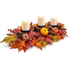 Christmas Table Centerpieces Decorations, 27.5 Inch Designed with Golden Bowknot Baubles Ornaments, Artificial Golden Berries and Pine Cones for Dining Room Table (Gold Ball)