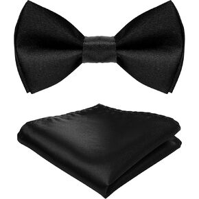 Kids Bow Tie Classic Bow Tie Adjustable Neck Bowtie with Handkerchief for Kids Wedding Party