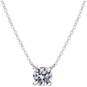 Classic Four Claw Single Mozambique Diamond Necklace