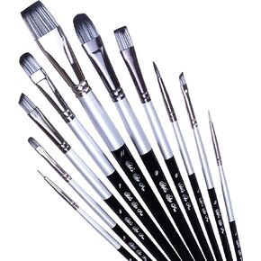 Paint Brushes for Acrylic Painting, Face and Body Painting - Acrylic Paint Brushes Set of 10 Pcs, Oil Paint Brushes for Artists, Professional Paint Brushes, Acrylic Brushes, Acrylic Paint Brush.