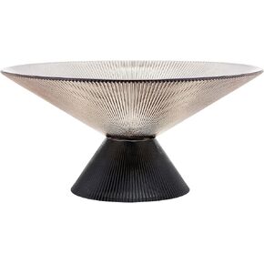 Glass Fruit Bowl - 10" Red Decorative Bowl - Decorative Bowls for Home Décor - Centerpiece Bowl for Entryway Table, Candy Dish, and Essentials Display - Glass Bowl Decorative - Footed Bowl