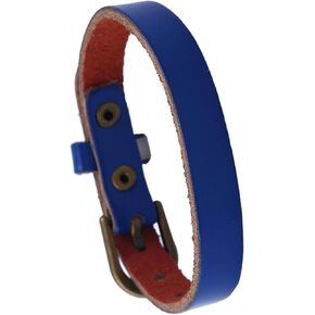 Punk Rock Alloy Belt Buckle Wristband Thin Pu Leather Cuff Bracelet