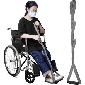 42 Inch Long Leg Lifter Assist, Comfortable Foot Pad with Large Rigid Foot Loop &Sturdy Multiple Handles For Limited Mobility, Knee, or Hip Replacement Surgery (Blue)