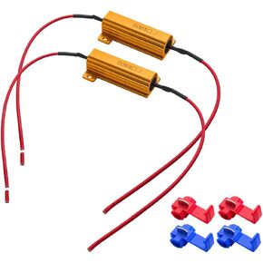 Safego 4-Pieces 50W 3Ohm LED Load Resistors - Premium Quality LED Load Resistors for LED Turn Signal Lights or LED License Plate Lights or DRL, Fix Hyper Flash Error，Warning Cancellor