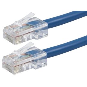 Monoprice ZerobootCat6 Ethernet Patch Cable - Network Internet Cord - RJ45, Stranded, 550Mhz, UTP, Pure Bare Copper Wire, 24AWG, 15ft, Blue - 113409