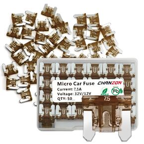 Chanzon 50Pcs 20A Low Profile Mini Micro Blade Fuse 20 Amp 32V Fast Blow Fuses for Automotive Car Truck Vehicle SUV