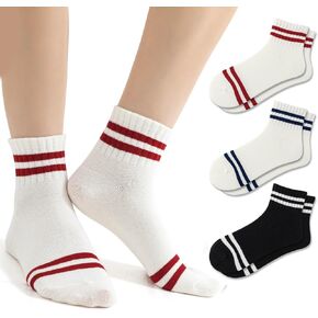Novelty Socks For Women Striped Retro Mini Crew Socks Sporty Calf Socks Casual Cotton Ankle Socks Women