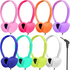Ladont Bulk Headphones for Kids School Classroom Student (8 Pack), On Ear Wired Headphones for Kids Children Boys Girls Adults(8 Mixed Colors) (8 Pack)