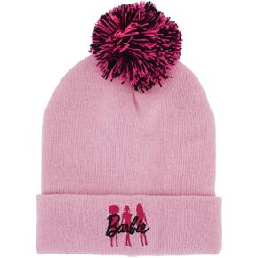 Licensed Barbie Girls Rib Winter Pom-pom Toque | Kids Size 4-6X