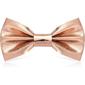 Shiny Leather Bow Tie for Kid Boy Glossy Metallic Bowtie Pre-tied Bowtie for Newborn Baby Toddler Girl Birthday Party