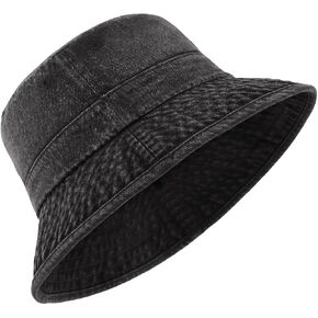 Zylioo XX-Large Denim Bucket Sun Hat,Oversized Jean Fisherman Hats,Adjustable Packable Summer Travel Hats