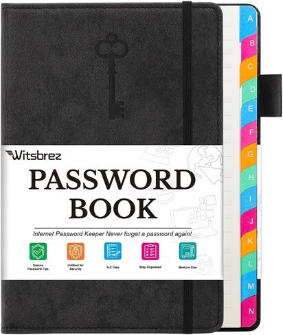 Password Keeper Book with Colorful Alphabetical Tabs, 5.8"x8.4" Password Books for Seniors, Password Notebook Organizer for Internet Website Address Login (Rose Gold) in Saudi Arabia