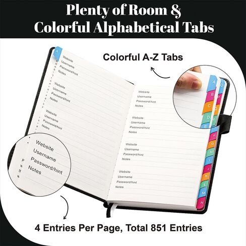 Password Keeper Book with Colorful Alphabetical Tabs, 5.8"x8.4" Password Books for Seniors, Password Notebook Organizer for Internet Website Address Login (Rose Gold) in Saudi Arabia