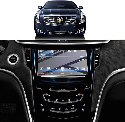 SKTU Screen Protector Foils for 2013-2019 Cadillac ATS SRX CUE infotainment interface 8In Navigation Display Tempered Glass 9H Hardness Anti Glare HD Clear LCD GPS Touch Screen Protective Film for 2013-2019 Cadillac ATS SRX in Kuwait