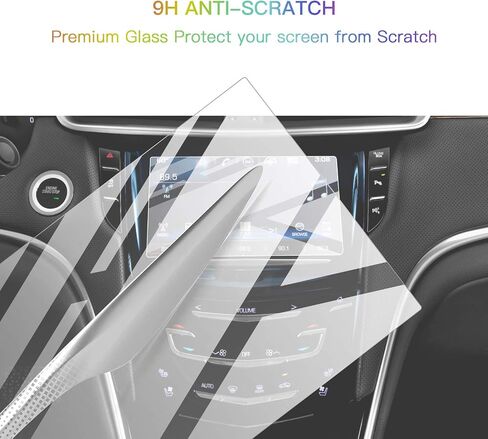 SKTU Screen Protector Foils for 2013-2019 Cadillac ATS SRX CUE infotainment interface 8In Navigation Display Tempered Glass 9H Hardness Anti Glare HD Clear LCD GPS Touch Screen Protective Film for 2013-2019 Cadillac ATS SRX in Kuwait