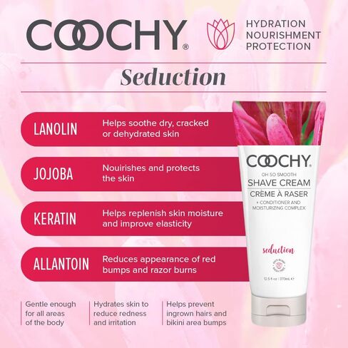 COOCHY Seduction Shave Cream .5 oz Honeysuckle/Citrus Foil - Display of 24 in Kuwait