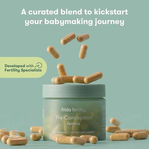 مكملات فريدا للخصوبة الأنثوية لما قبل الحمل - فيتامينات ومعادن يومية للحفاظ على وظيفة البويضة ودعمها، احتياطي المبيض، دورة شهرية منتظمة - 60 كبسولة لكل منها، كمية تكفي 30 يومًا in Kuwait