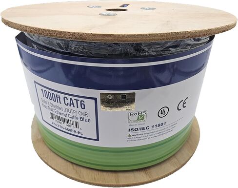 Micro Connectors 250 Feet Cat6 Solid (F/UTP) Outdoor Bulk Ethernet 23AWG Cable (Black) (TR4-560BOU-250) in Kuwait