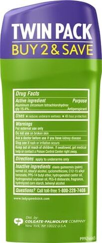 مضاد التعرق ليدي سبيد ستيك، مسحوق جاف غير مرئي منعش، مزدوج، 2.3 أونصة، عبوة من قطعتين in Kuwait