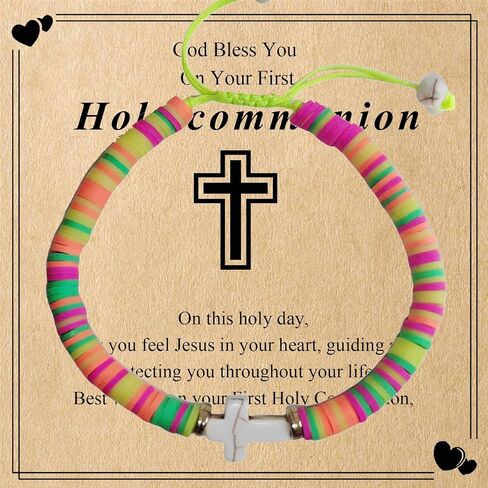 Cross Bracelet for First Communion, Baptism, Confirmation Birthday Gifts for Daughter Granddaughter Sister in Saudi Arabia