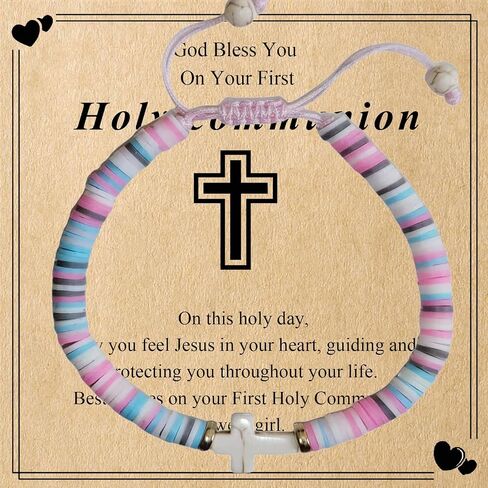 Cross Bracelet for First Communion, Baptism, Confirmation Birthday Gifts for Daughter Granddaughter Sister in Saudi Arabia