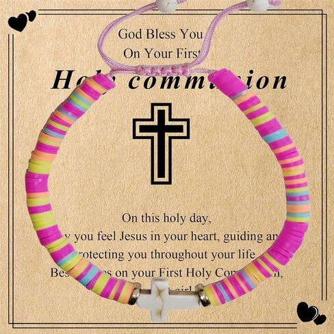 Cross Bracelet for First Communion, Baptism, Confirmation Birthday Gifts for Daughter Granddaughter Sister in Saudi Arabia