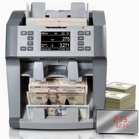 Cassida 6600 UV – عداد النقود بدرجة الأعمال في الولايات المتحدة الأمريكية مع خاصية اكتشاف التزييف بالأشعة فوق البنفسجية/الأشعة تحت الحمراء – آلة عد الفواتير ذات التحميل العلوي مع ValuCount™، أوضاع الإضافة والدفعة – سرعة العد السريعة 1,400 ورقة نقدية/الدقي in Kuwait