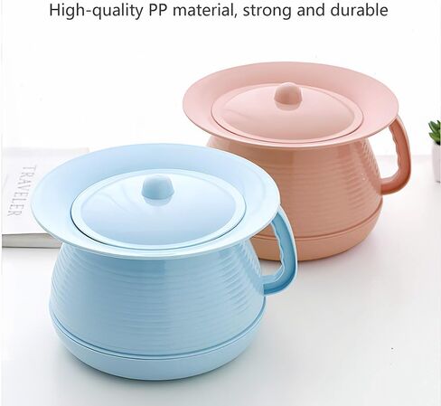 Chamber Pot Bedpan Urinal Bottle Urine Pots Potty Pee Bucket Bedside Urinal with Lids to Prevent Odors, Suitable for Kids, Women and Men (Blue) in Saudi Arabia