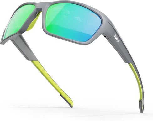 Polarized Sunglasses for Men Women, Lightweight Frame with UV400 Protection Wrap Around Glasses for Running Fishing in Saudi Arabia