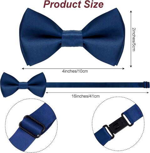 Kids Bow Tie Classic Bow Tie Adjustable Neck Bowtie with Handkerchief for Kids Wedding Party in Kuwait