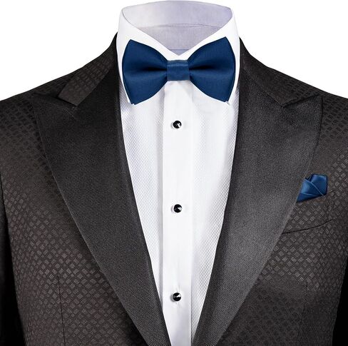 Kids Bow Tie Classic Bow Tie Adjustable Neck Bowtie with Handkerchief for Kids Wedding Party in Kuwait