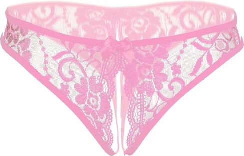 Women Crotchless Underwear Side Hollow Out Hipster Panties Bow Tie Naughty Thongs in Saudi Arabia