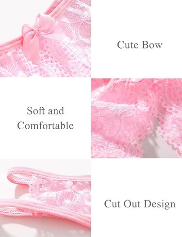 Women Crotchless Underwear Side Hollow Out Hipster Panties Bow Tie Naughty Thongs in Saudi Arabia