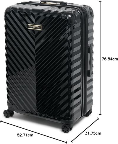 Karl Lagerfeld Paris Women's Suitcase Spinner Wheels Hardside, Deep Black, One Size in Saudi Arabia