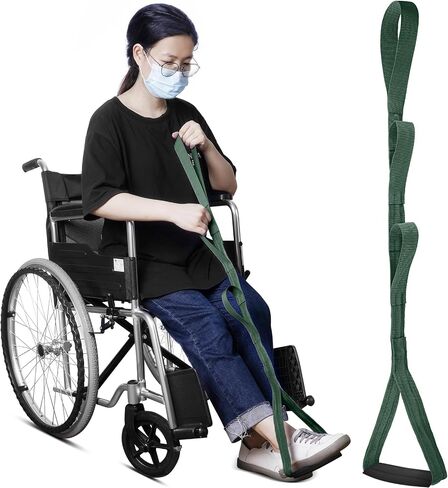 42 Inch Long Leg Lifter Assist, Comfortable Foot Pad with Large Rigid Foot Loop &Sturdy Multiple Handles For Limited Mobility, Knee, or Hip Replacement Surgery (Blue) in Saudi Arabia