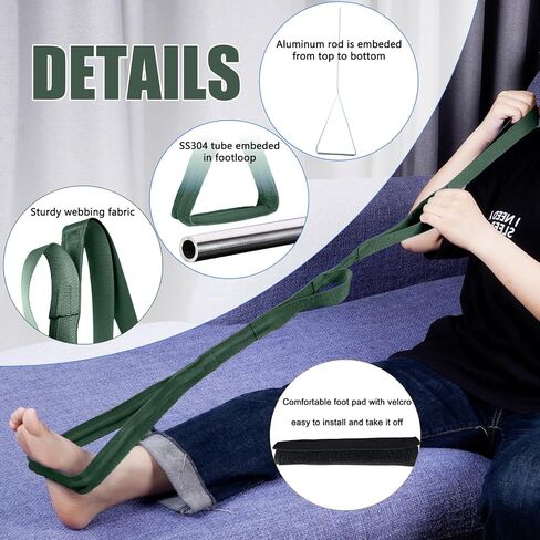 42 Inch Long Leg Lifter Assist, Comfortable Foot Pad with Large Rigid Foot Loop &Sturdy Multiple Handles For Limited Mobility, Knee, or Hip Replacement Surgery (Blue) in Saudi Arabia