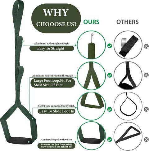 42 Inch Long Leg Lifter Assist, Comfortable Foot Pad with Large Rigid Foot Loop &Sturdy Multiple Handles For Limited Mobility, Knee, or Hip Replacement Surgery (Blue) in Saudi Arabia
