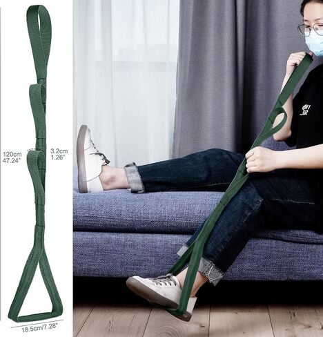42 Inch Long Leg Lifter Assist, Comfortable Foot Pad with Large Rigid Foot Loop &Sturdy Multiple Handles For Limited Mobility, Knee, or Hip Replacement Surgery (Blue) in Saudi Arabia