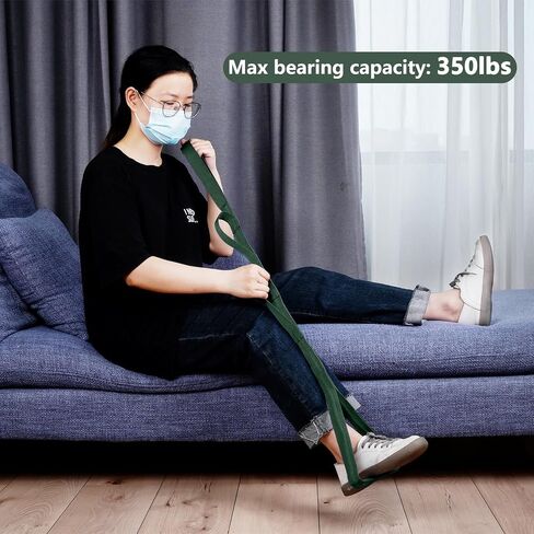 42 Inch Long Leg Lifter Assist, Comfortable Foot Pad with Large Rigid Foot Loop &Sturdy Multiple Handles For Limited Mobility, Knee, or Hip Replacement Surgery (Blue) in Saudi Arabia