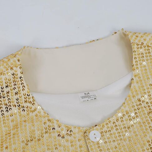 Women's Sequin Jacket Button Up Long Sleeved Disco Sparkling Top in Saudi Arabia