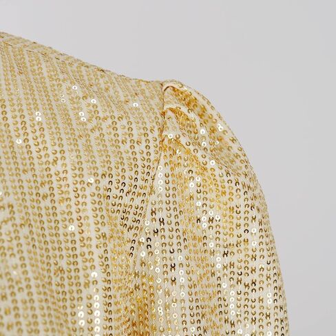 Women's Sequin Jacket Button Up Long Sleeved Disco Sparkling Top in Saudi Arabia