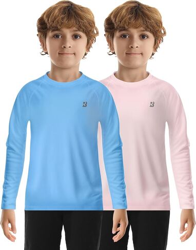 UPF 50+ Boys Swim Shirt, Long Sleeve Rash Guard Youth Kids UV Sun Protection SPF Shirts Fishing Water Beach Surfing in Saudi Arabia