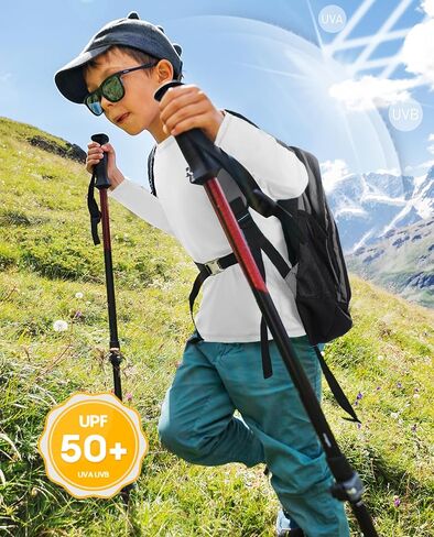 UPF 50+ Boys Swim Shirt, Long Sleeve Rash Guard Youth Kids UV Sun Protection SPF Shirts Fishing Water Beach Surfing in Saudi Arabia