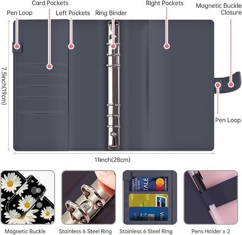 Budget Binder, Cute A6 Money Saving Binder with Zipper Envelopes, PU Leather Money Organizer for Cash, Expense Budget Sheets and Cash Envelopes for Budgeting Cute Dogs in Saudi Arabia