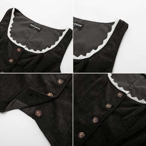 Scarlet Darkness Women Renaissance Corset Vintage Button Down Corduroy Pirate Waistcoat Vest in Saudi Arabia